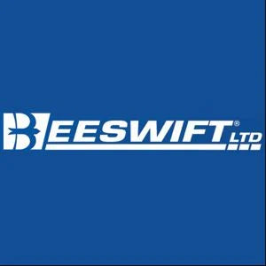 Beeswift Ltd logo on a blue background