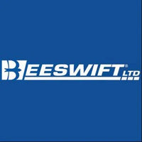 Beeswift Ltd logo on a blue background