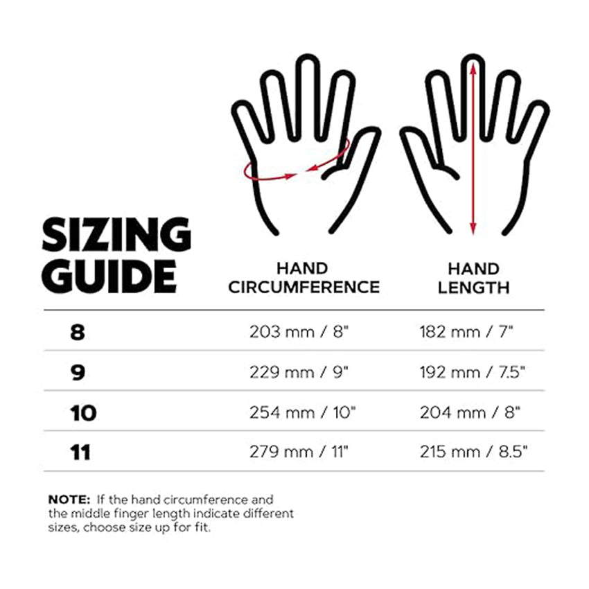 Chainsaw Gloves Sizing Guide