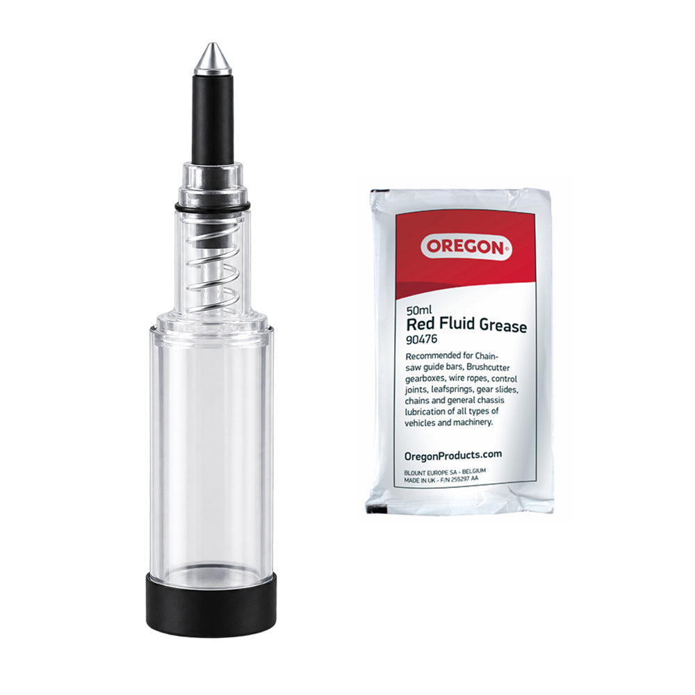 Unbranded Clear Grease Gun with 1 Oregon Red Grease Sachet
