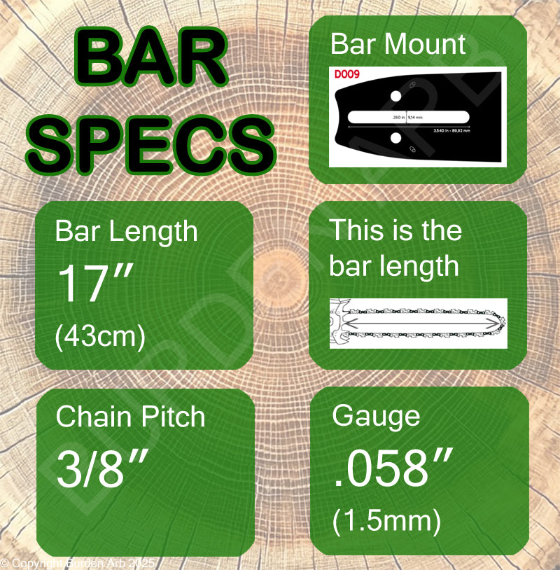 17" OREGON Guide Bar - 178VXLHD009