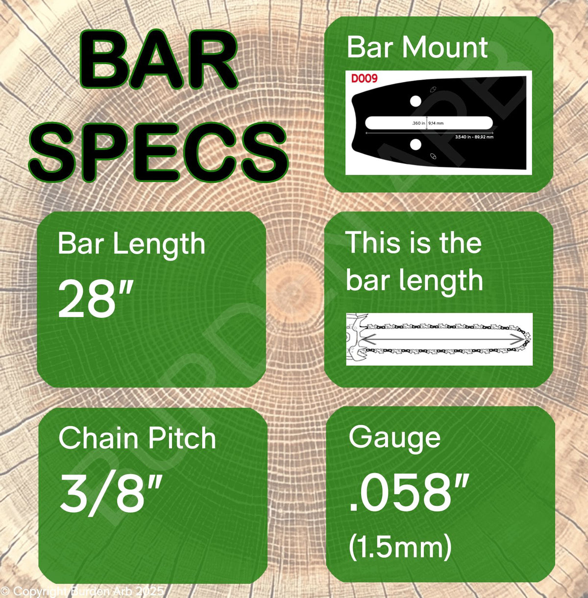 28" OREGON Solid Guide Bar - 288RNDD009