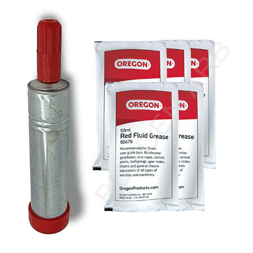 Oregon Grease Gun & 5 Sachets of Red Grease