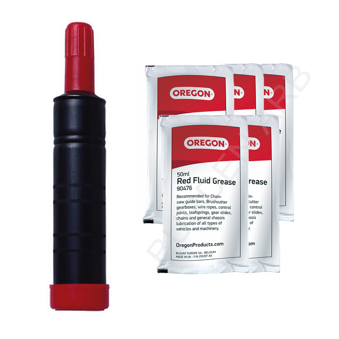 Oregon Grease Gun & 5 Sachets of Red Grease