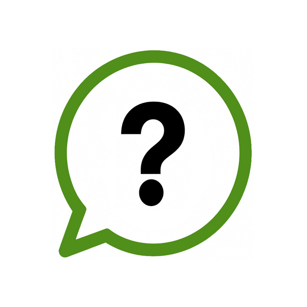 A green speech bubble icon with a black question mark on a white background.