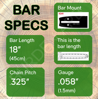 18" 21 Oregon K041 Guide Bar Specs