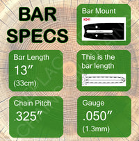 13" 95 Oregon K041 Guide Bar Specs
