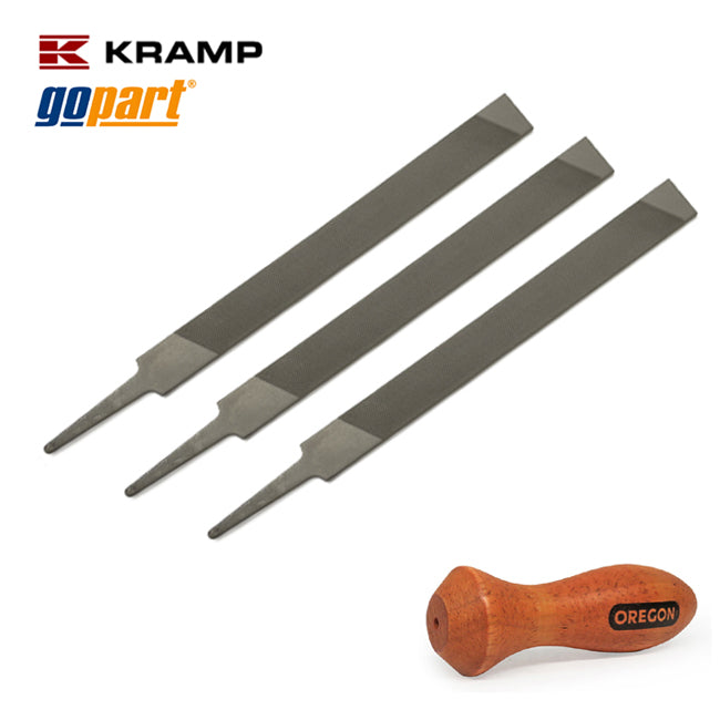Kramp Pack of 3 Flat Files and Oregon Handle