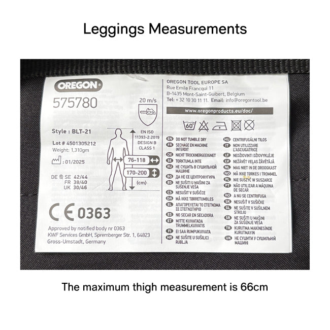 Oregon Legging Size Label