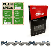 16" OREGON M91VXL055 DuraCut Replacement Chainsaw Chain