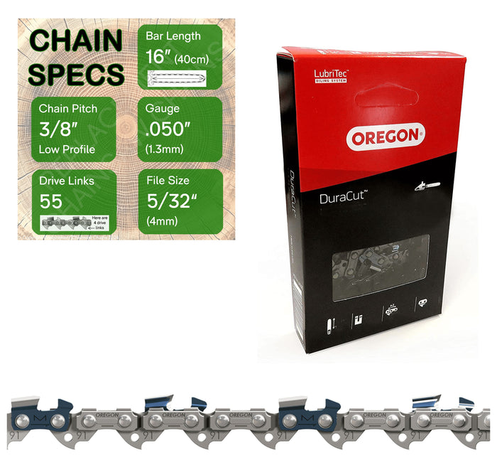 16" OREGON M91VXL055 DuraCut Replacement Chainsaw Chain
