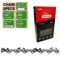 16" Oregon M91VXL057 Chainsaw Chain with specs