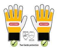 OREGON Chainsaw Gloves Safety Levels - Both Hands Protection
