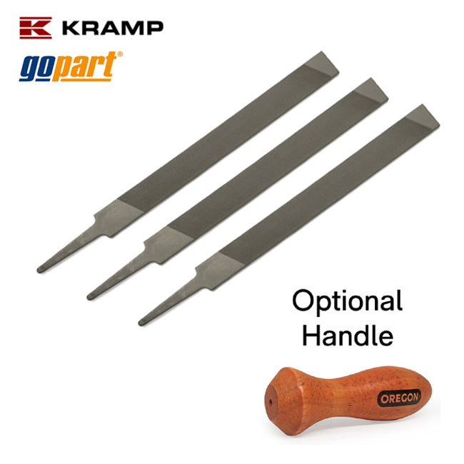 Kramp Pack of 3 Flat Files with Optional Handle