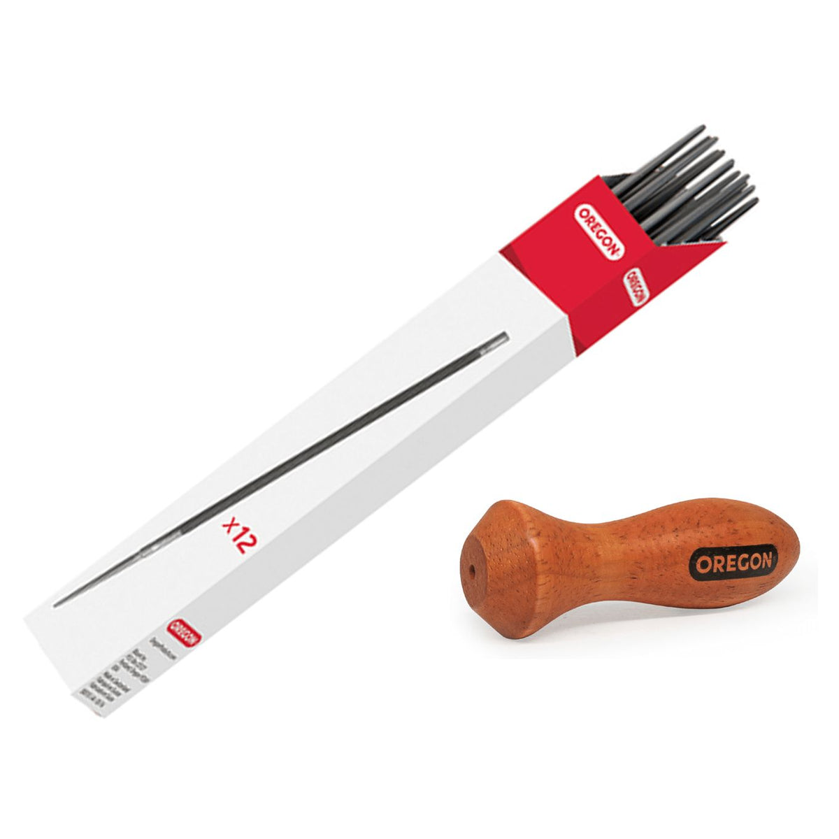 12 x OREGON Round Files - 5/32" (4mm)