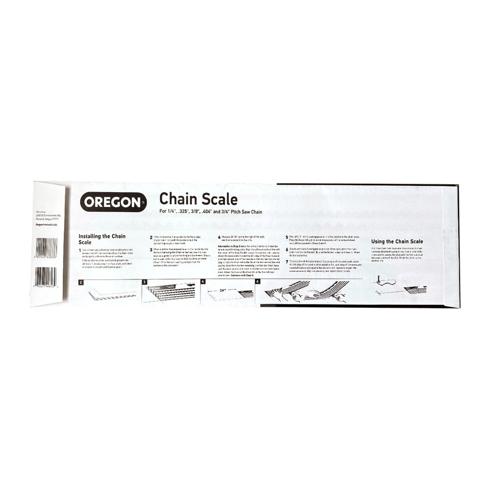 Back of an envelope that contains an Oregon Chain Scale