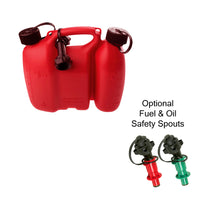 Oregon Red Combi Can 3 Litre + 1.5 Litre with Optional Fuel & Oil Safety Spouts