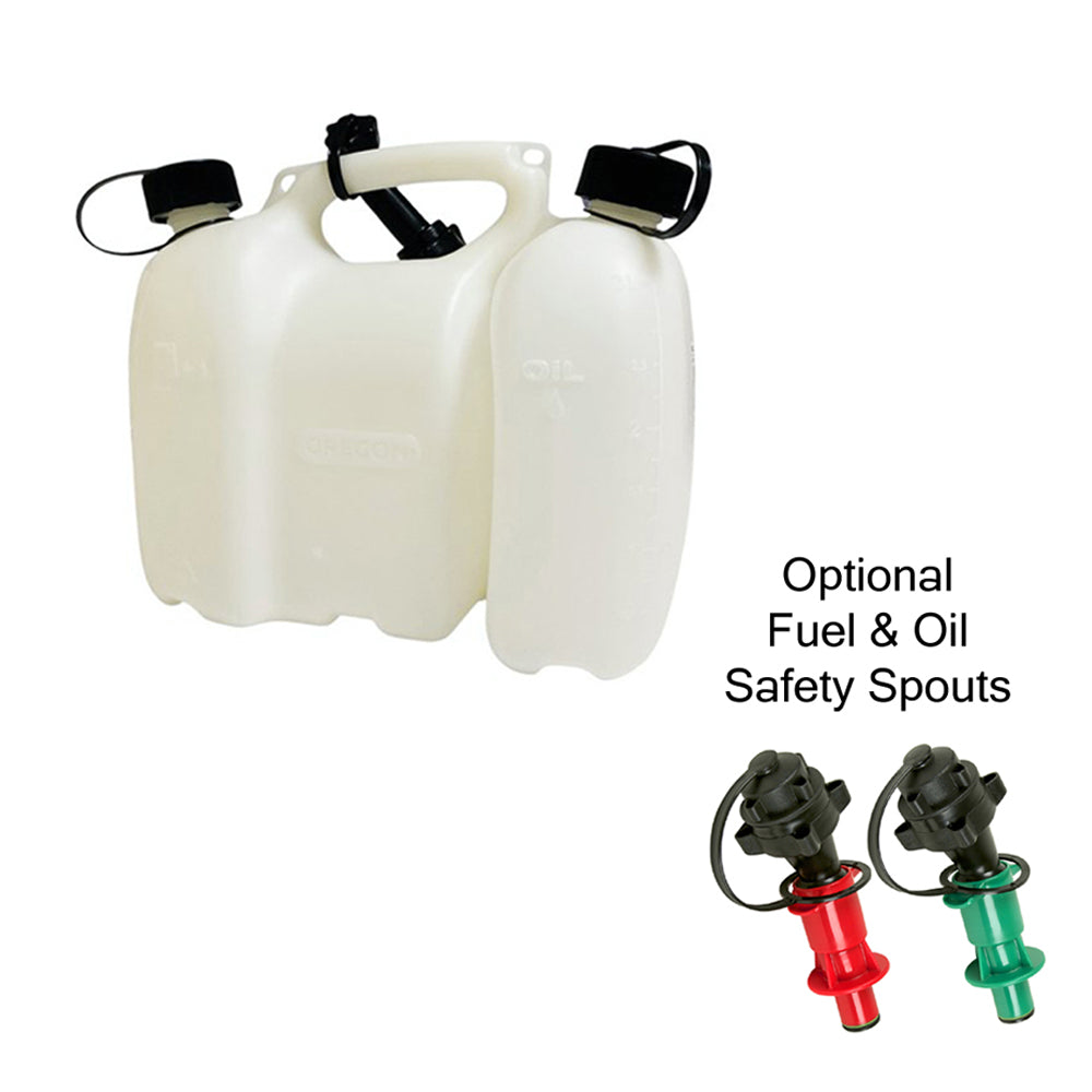 Oregon White Combi Can 3 Litre + 1.5 Litre with Optional Fuel & Oil Safety Spouts