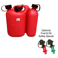 Oregon Red Combi Can 5 Litre + 3 Litre with Optional Fuel & Oil Safety Spouts