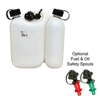 Oregon White Combi Can 5 Litre + 3 Litre with Optional Fuel & Oil Safety Spouts