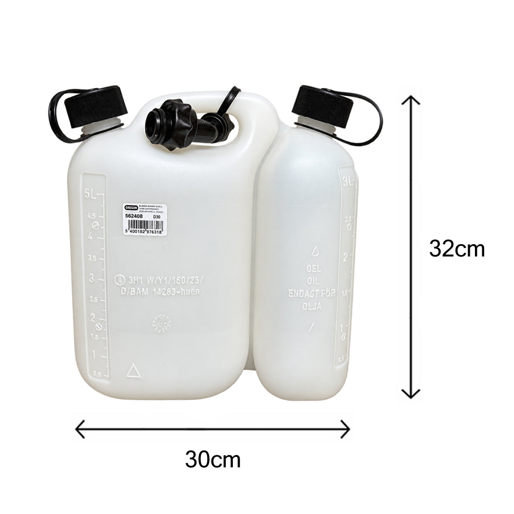 Oregon White Combi Can 5 Litre + 3 Litre with Measurements