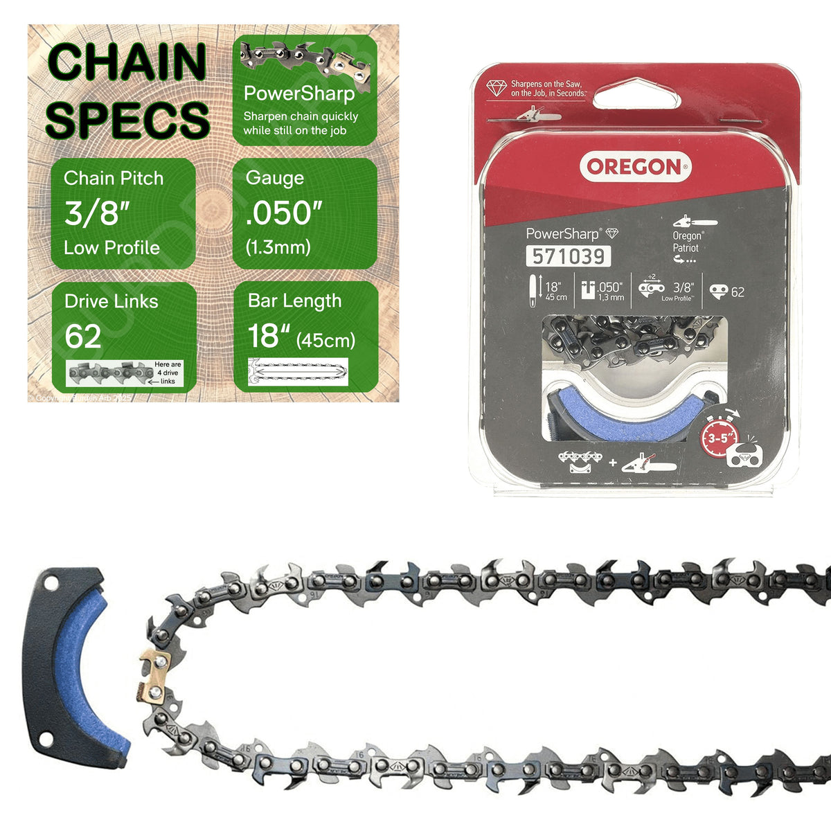 18" OREGON PowerSharp Chain - 571039