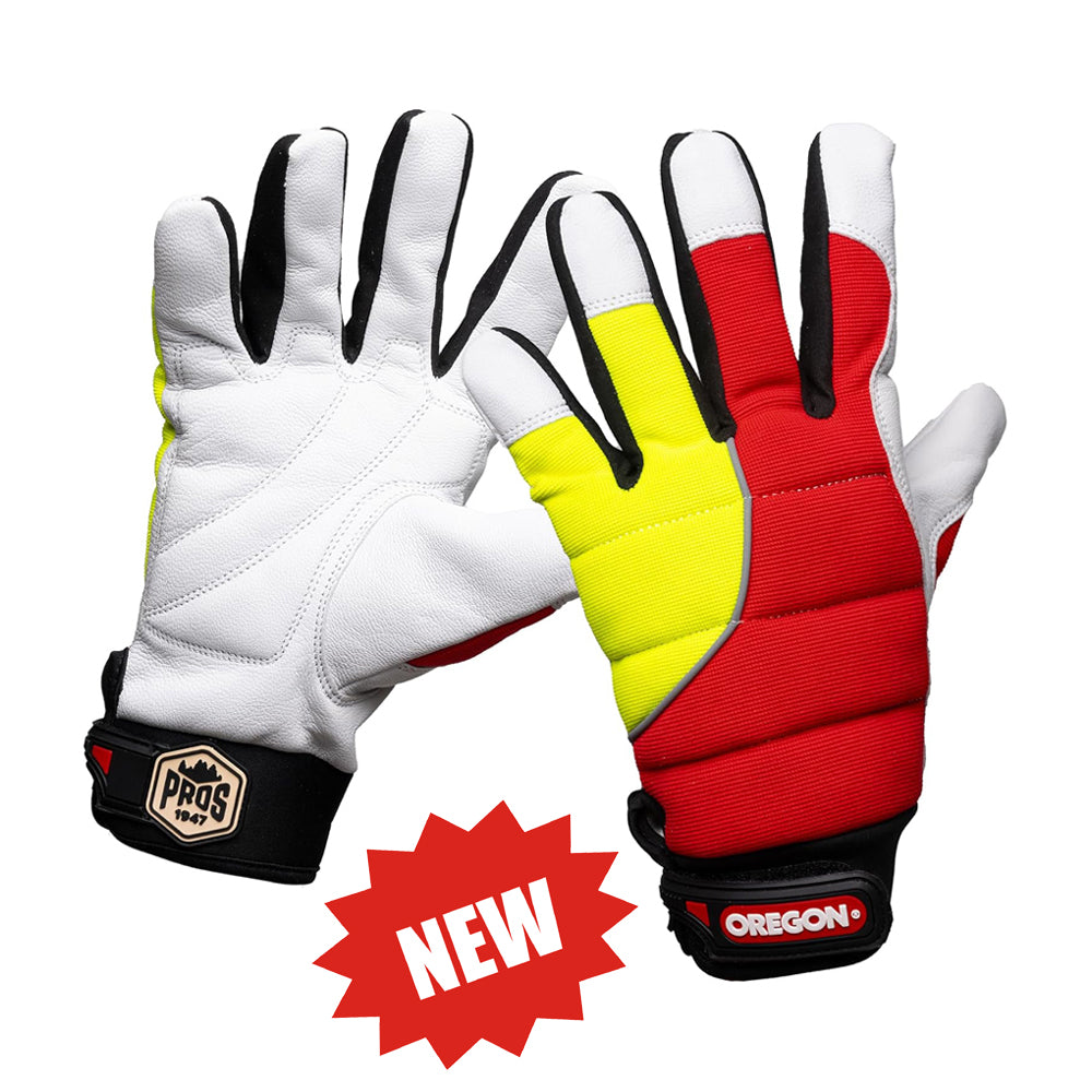 New Oregon Protect Pro Chainsaw Gloves Red & Yellow