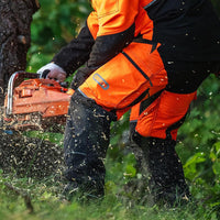 Oregon Protect Pro Trousers Orange & Black in Use