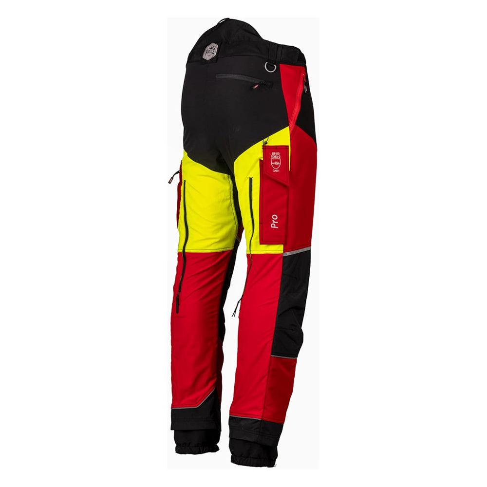 Oregon Protect Pro Trousers Red & Yellow Back