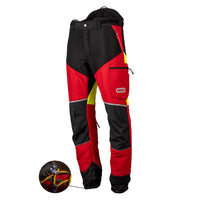 Oregon Protect Pro Trousers Red & Yellow with Lace Hook Insert