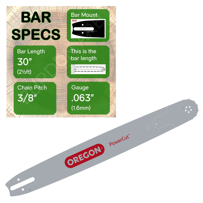 30" OREGON Solid Guide Bar - 303RNDD025