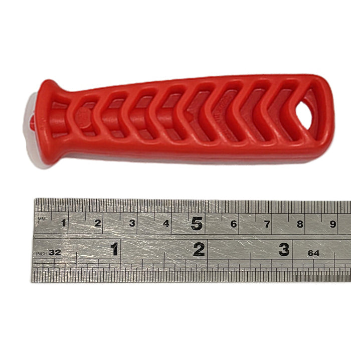Small Red Plastic Handle with Ruler as a Measure Guide