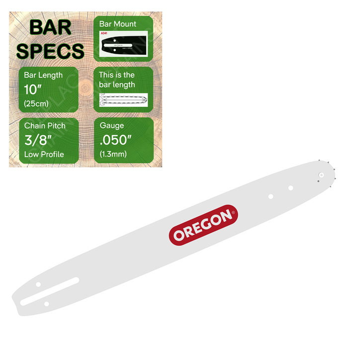 10" OREGON 100SDEA041 Guide Bar with specs
