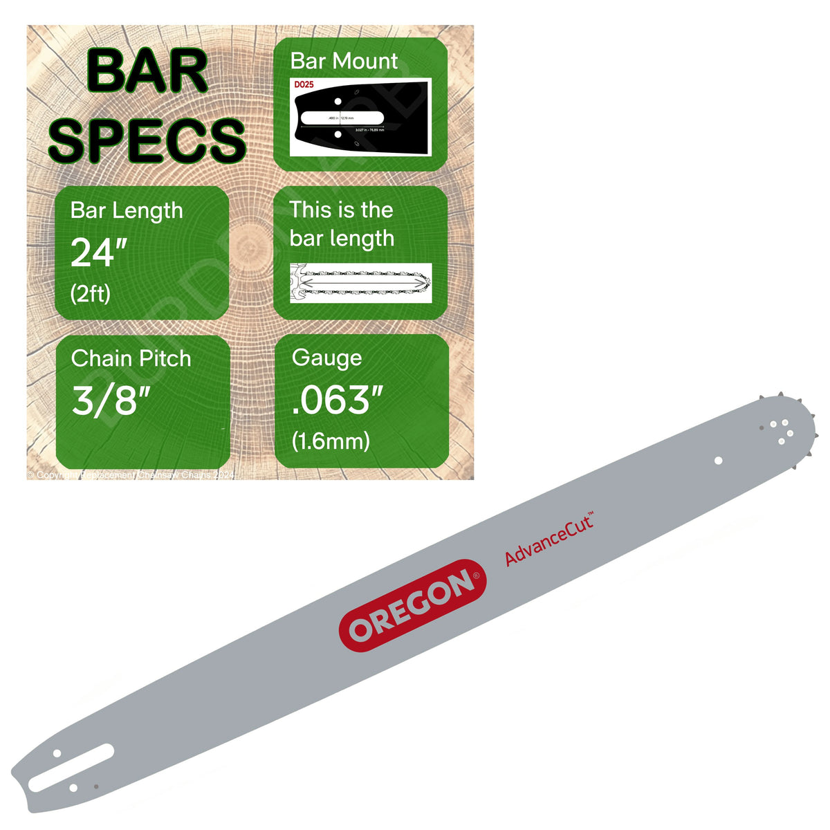 24" OREGON Lightweight Guide Bar - 243SFHD025