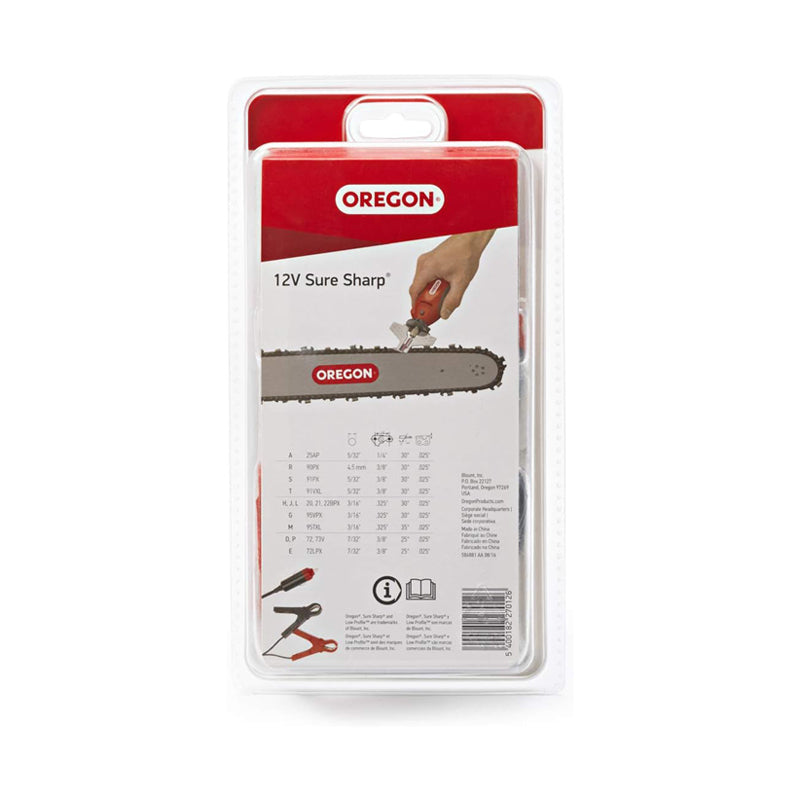 Rear of Packaged Oregon Sure Sharp Grinder 