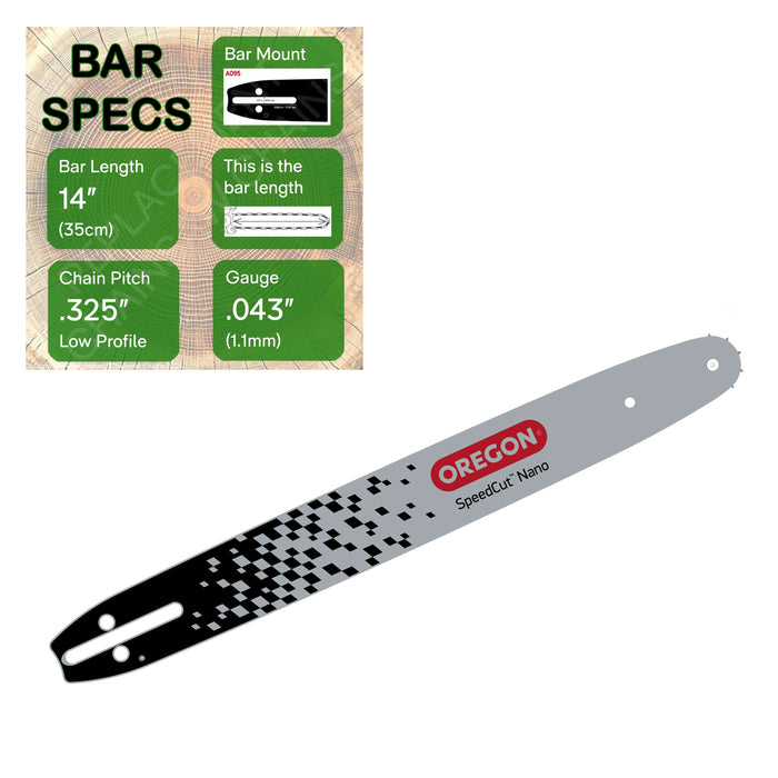14" 80TXL OREGON SpeedCut Nano Bar - A095 for Husqvarna