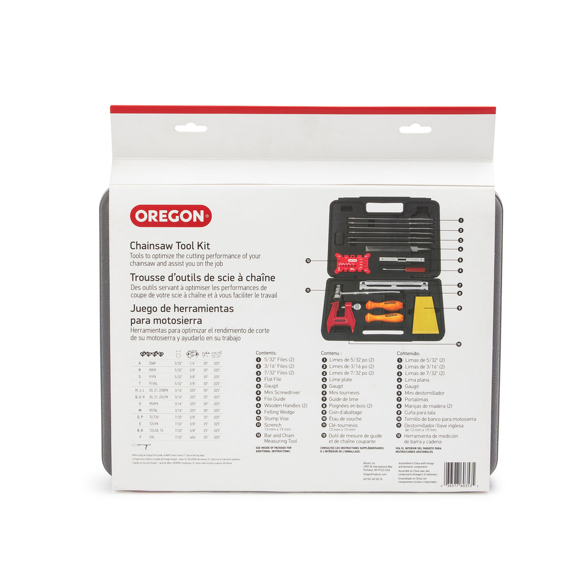 Oregon Maintenance Tool Kit Back