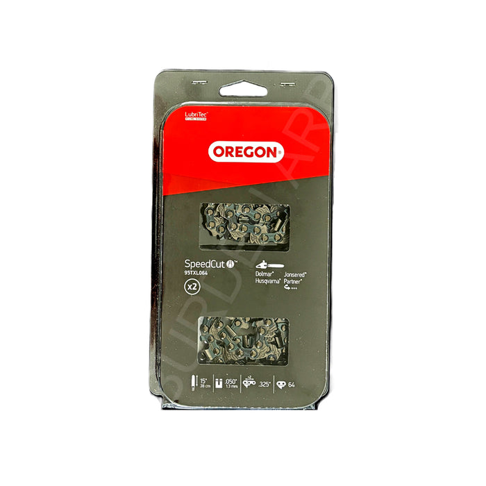 OREGON Twin Pack of 15" 95TXL064 Chainsaw Chains in Blister Pack