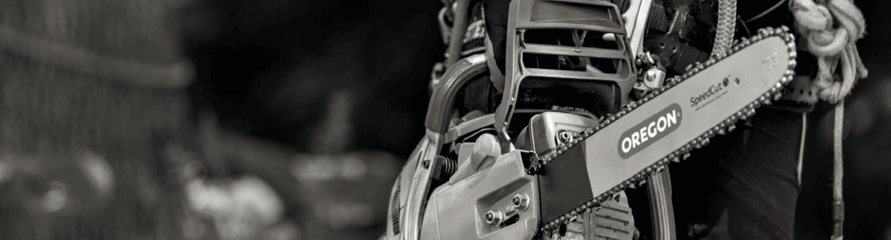 Black & White Image of Chainsaw